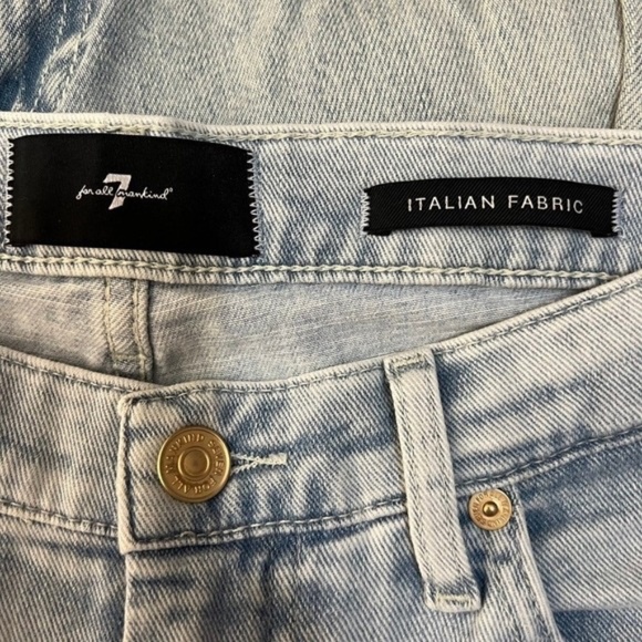 7 For All Mankind Dojo Tailorless Jeans 27 Wide Leg Y2K Fan Pocket Malibu Sky - Picture 7 of 10